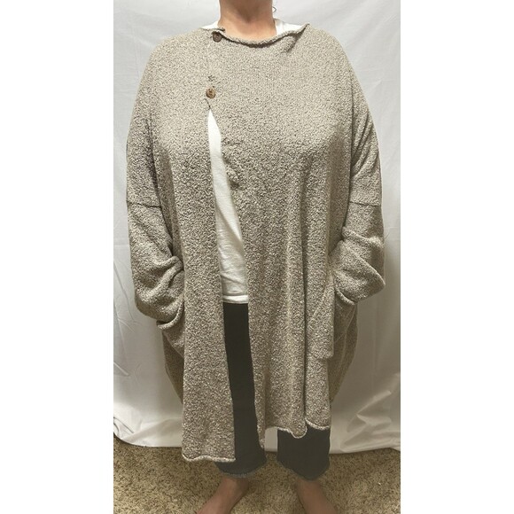 Eskandar Cardigan Sweater‎ Women One Size Brown Oversized Merino Wool Cashmere - Picture 1 of 16